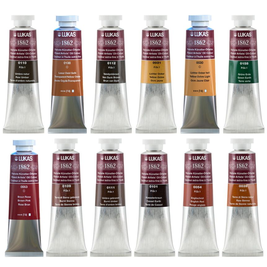 HAVACO Earth Tones Oil Paint Set — 6 Tubes